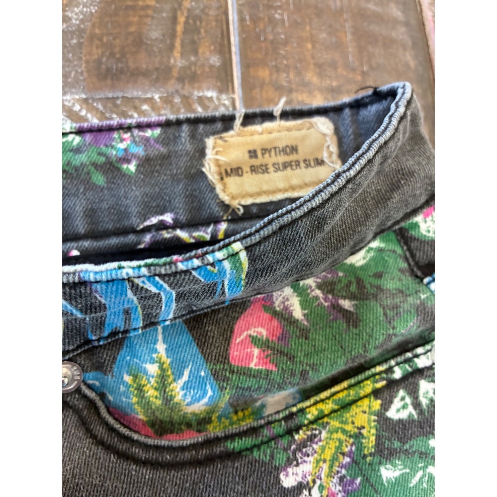 Insight Denim Python Mid Rise Super Slim Floral P… - image 4